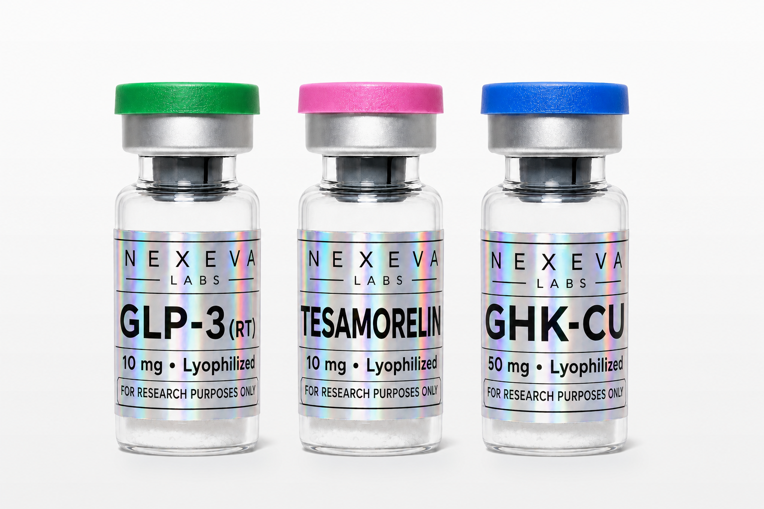 Research peptide vials